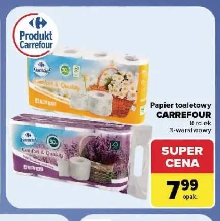 Papier toaletowy Carrefour 8-pak 3-warstwowy