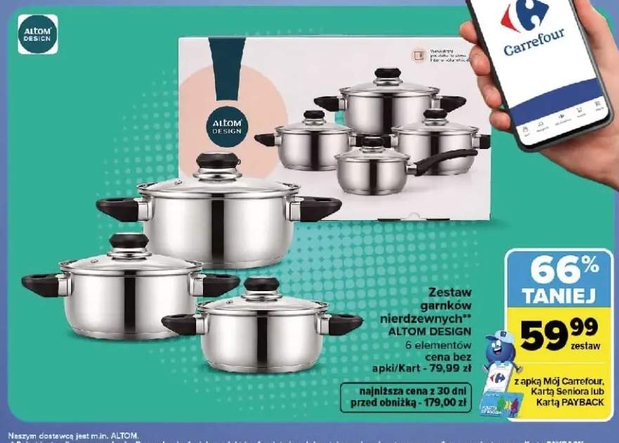 Zestaw garnków nierdzewnych Altom Design 6 elementów
