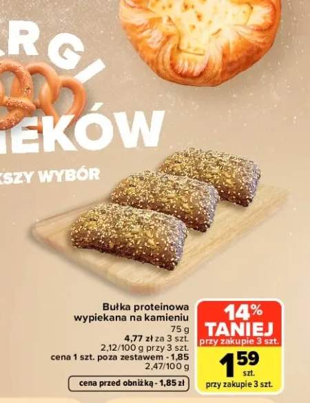 Bułka proteinowa wypiekana na kamieniu