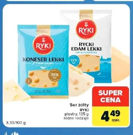 Ser żółty w plastrach Koneser Lekki Ryki +1 wariant