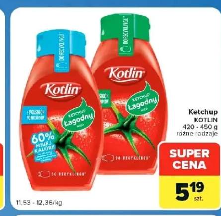Ketchup łagodny 60% mniej kalorii Kotlin +1 wariant