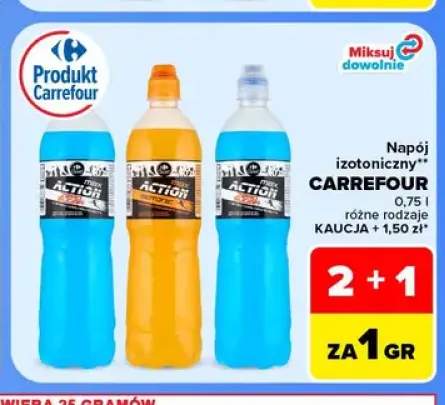 Napój izotoniczny Action Max Zero Sugar Carrefour +1 wariant