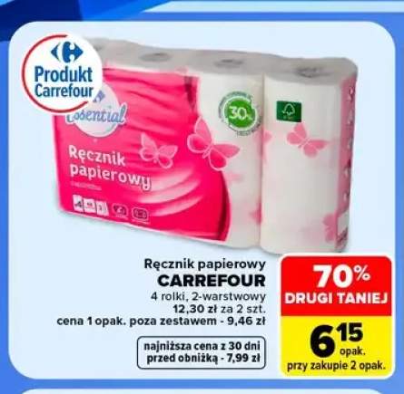 Ręcznik papierowy Carrefour 4-pak 2-warstwowy