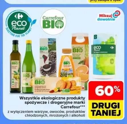 Ekologiczne produkty spożywcze i drogeryjne marki Carrefour +4 warianty