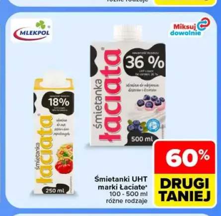 Śmietanka UHT Łaciate 18% +1 wariant