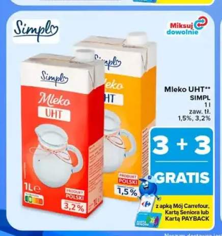 Mleko UHT Simpl 1,5% +1 wariant