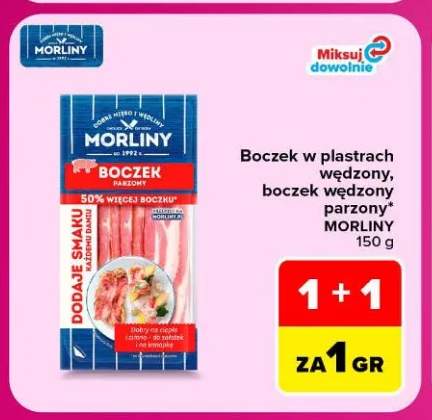 Boczek w plastrach wędzony Morliny +1 wariant