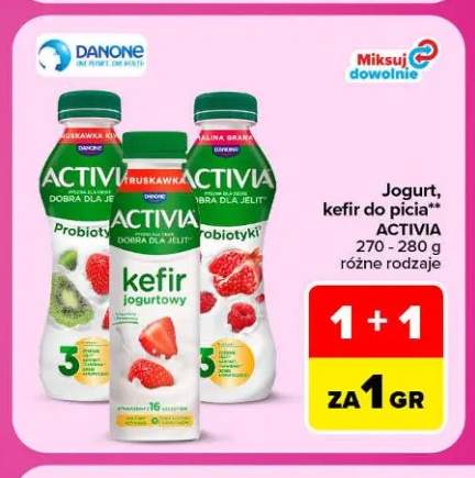 Jogurt do picia truskawka kiwi Activia +2 warianty