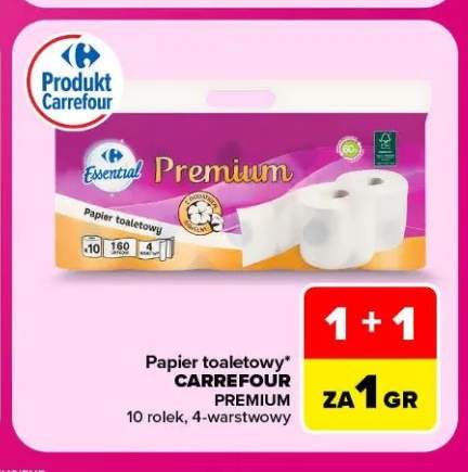 Papier toaletowy Carrefour Premium 10 rolek 4-warstwowy