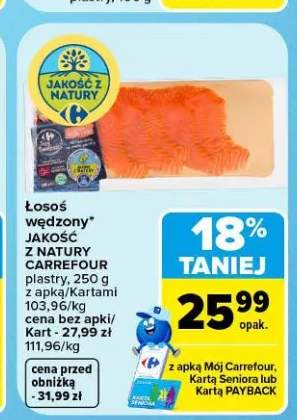 Łosoś wędzony Jakość z Natury Carrefour plastry