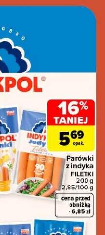 Parówki z indyka Filetki Indykpol