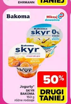 Jogurt Skyr bez dodatku cukru Bakoma 0% +2 warianty