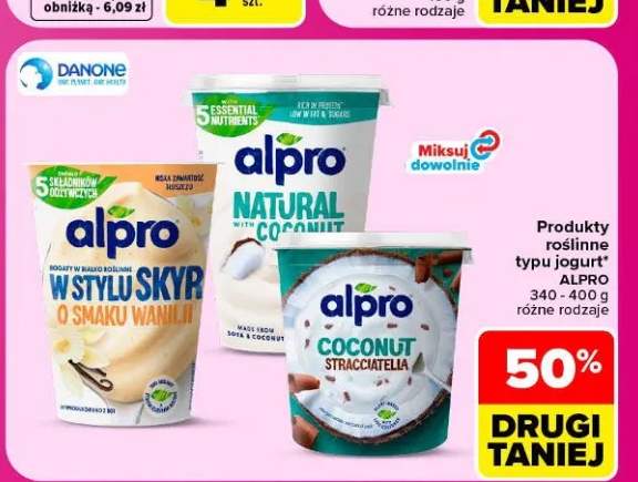 Produkt roślinny typu jogurt Alpro w stylu skyr o smaku wanilii Danone +2 warianty