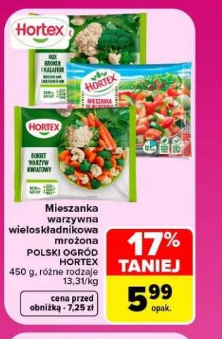 Mieszanka warzywna wieloskładnikowa mrożona Polski Ogród Hortex mix brokuł i kalafior +2 warianty