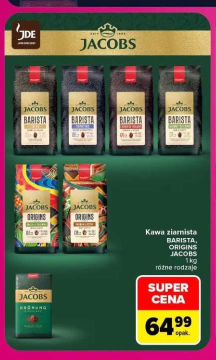Kawa ziarnista Barista Editions Crema Jacobs +6 wariantów