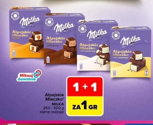 Alpejskie Mleczko Milka Caramel +3 warianty