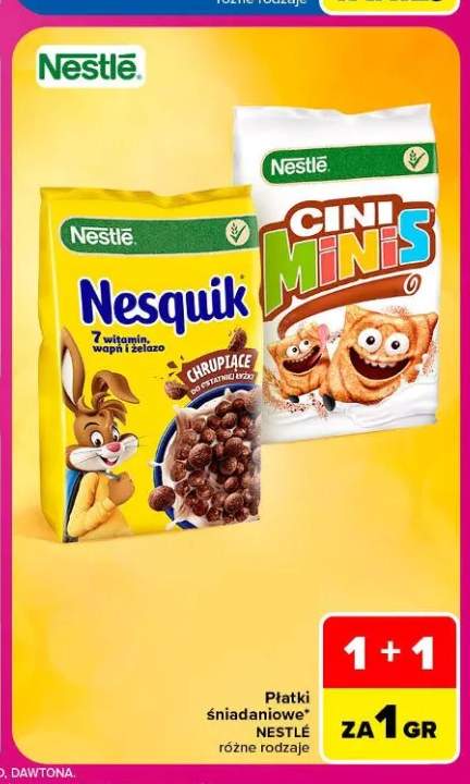 Płatki śniadaniowe Nesquik Nestlé +1 wariant