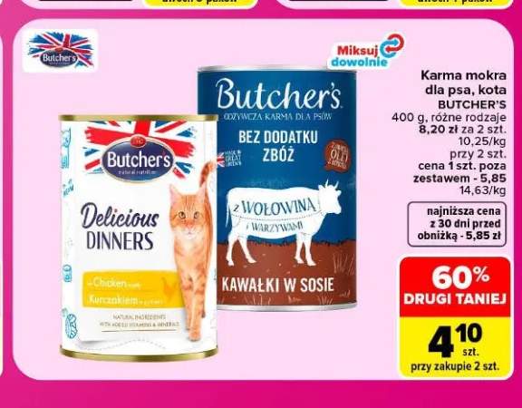 Karma mokra dla kota Butcher's Delicious Dinners z kurczakiem +1 wariant