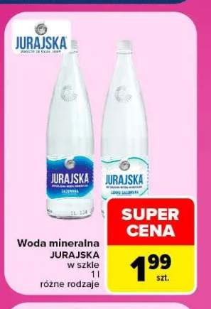 Woda mineralna Jurajska w szkle