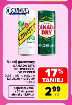 Napój gazowany Canada Dry +3 warianty