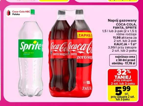 Napój gazowany Coca-Cola +3 warianty