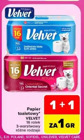 Papier toaletowy Velvet Delikatnie biały 16-pak +1 wariant