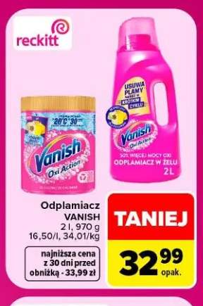 Odplamiacz w żelu Vanish Oxi Action +1 wariant