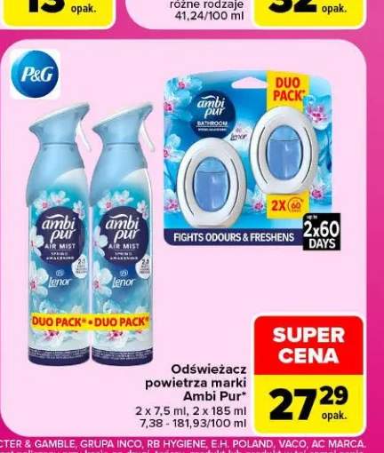 Odświeżacz powietrza Ambi Pur Bathroom Lenor Spring Awakening 2-pak +1 wariant