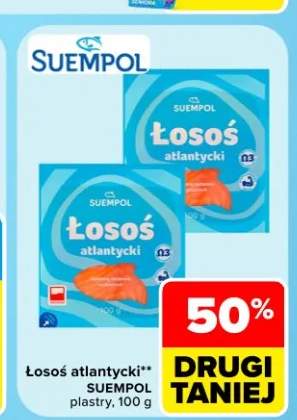 Łosoś atlantycki wędzony na zimno w plastrach Suempol