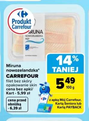Miruna nowozelandzka filet bez skóry Carrefour