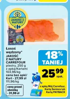 Łosoś wędzony Jakość z Natury Carrefour plastry