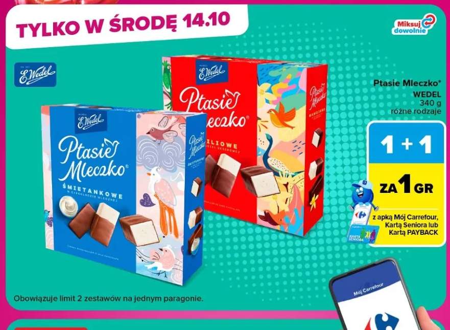 Ptasie Mleczko E.Wedel śmietankowe w czekoladzie mlecznej +2 warianty