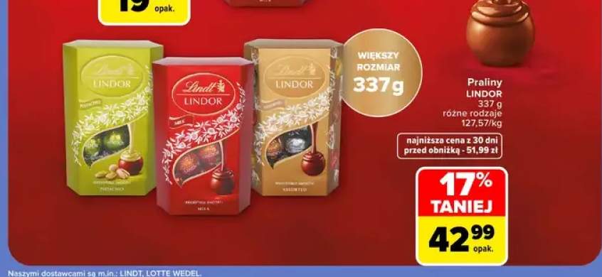 Praliny Lindor Assorted Lindt +2 warianty