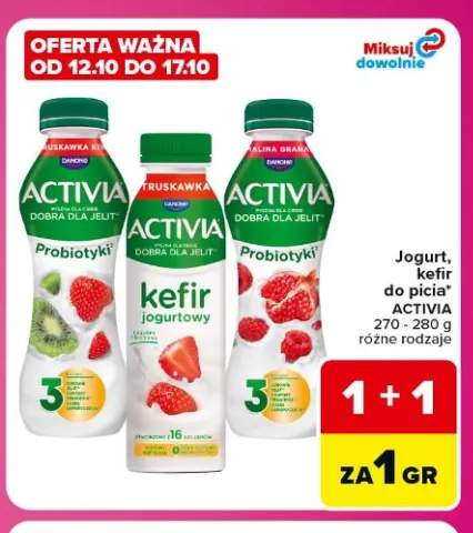 Jogurt do picia Activia truskawka kiwi +2 warianty