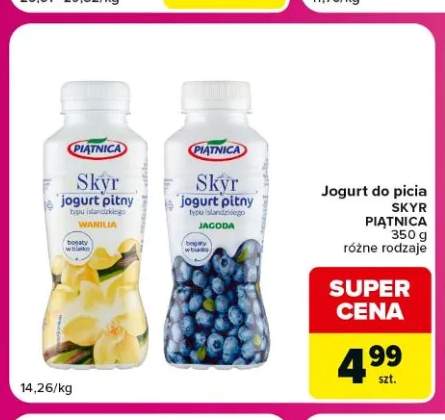 Jogurt do picia Skyr Piątnica wanilia +1 wariant