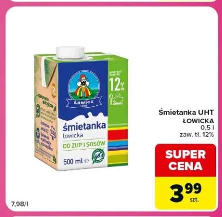 Śmietanka UHT Łowicka 12%