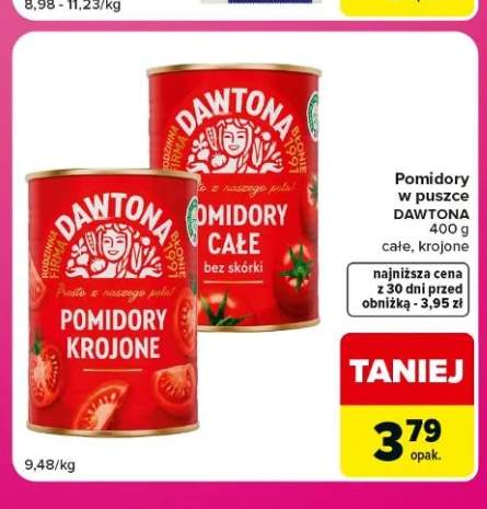 Pomidory w puszce Dawtona całe +1 wariant