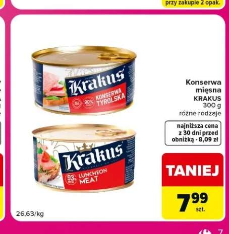 Konserwa mięsna Krakus tyrolska +1 wariant