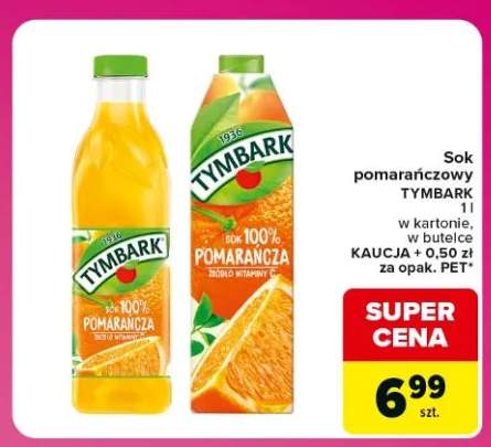 Sok pomarańczowy Tymbark w kartonie +1 wariant
