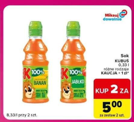 Sok Kubuś jabłko marchew banan +1 wariant