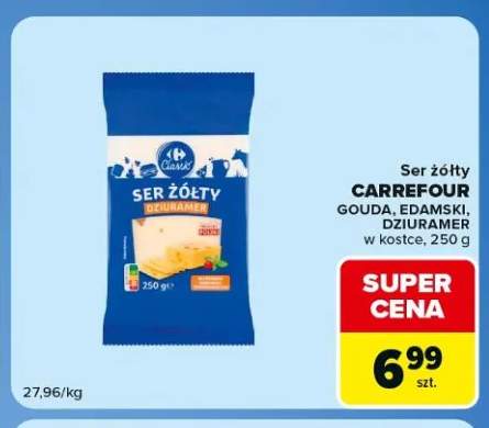 Ser żółty Carrefour gouda w kostce +2 warianty
