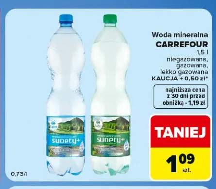 Woda mineralna niegazowana Carrefour +2 warianty