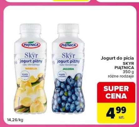 Jogurt do picia Skyr Piątnica jagodowy +1 wariant