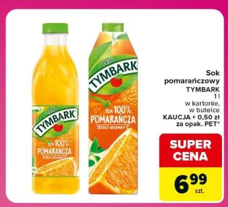Sok pomarańczowy Tymbark w butelce +1 wariant
