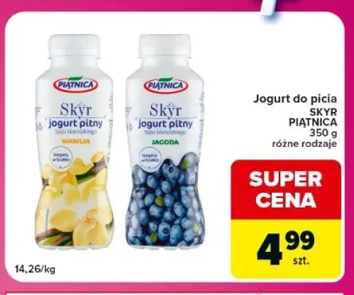 Jogurt do picia Skyr Piątnica jagodowy +1 wariant