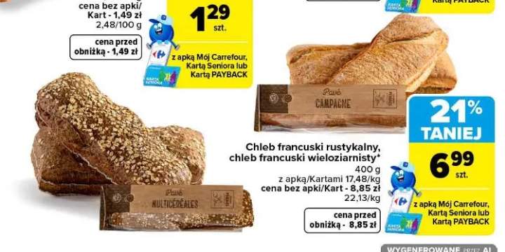Chleb francuski wieloziarnisty Perenes +1 wariant