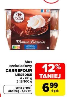 Mus czekoladowy Carrefour Liégeoise 4-pak