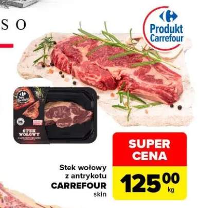 Stek wołowy z antrykotu skin Carrefour