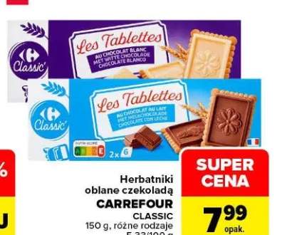 Herbatniki oblane czekoladą Carrefour Classic