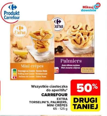 Ciasteczka do aperitifu Palmiers Carrefour Extra +3 warianty